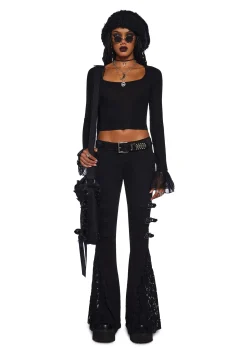 Widow Tops*Shadowed Heart Long Sleeve Top