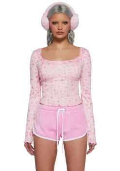 Sugar Thrillz Tops*She's A Legacy Pointelle Long Sleeve Top