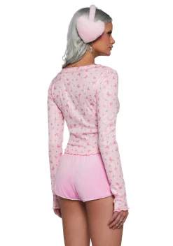 Sugar Thrillz Tops*She's A Legacy Pointelle Long Sleeve Top