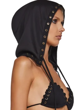 DARKER WAVS Tops*Signal Bikini Top With Hood