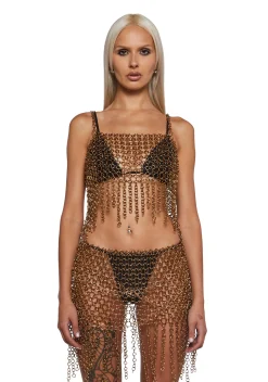 DARKER WAVS Tops*Signal Chainmail Tank Top