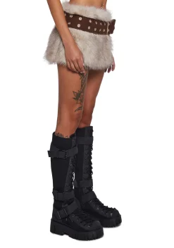 DARKER WAVS Bottoms|Skirts*Signal Fur Wrap Skirt