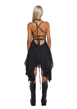 DARKER WAVS Dresses*Signal Open Side Handkerchief Dress