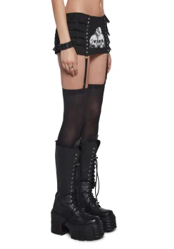 Widow Lingerie|Plus*Skull Garter Mini Skirt