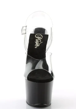 Pleaser Sandals*Sky-308 Clear Strap Sandals - Clear
