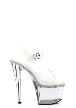 Pleaser Heels|Sandals*Sky-308 Strap Sandals - Clear