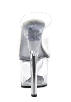 Pleaser Heels|Sandals*Sky-302 Two-Band Platform Slides - Clear