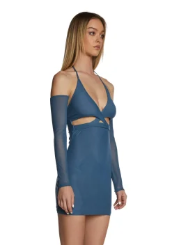 Poster Grl Dresses|Mini Dresses*Slate I'm A Catch Cutout Mini Dress