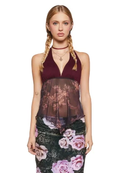 x_Blue Blush Tops*Slow Jams Halter Top