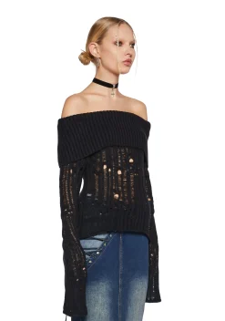 Current Mood Tops|Plus*Something About You Distressed Sweater