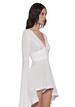 Current Mood Jumpsuits & Rompers|Plus*Soulful Bliss Long Sleeve Romper - Off White