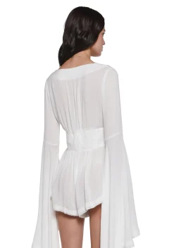 Current Mood Jumpsuits & Rompers|Plus*Soulful Bliss Long Sleeve Romper - Off White