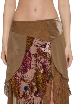 Current Mood Bottoms|Skirts*Soulful Sunshine Midi Skirt - Brown