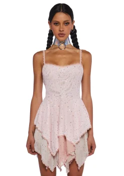 Club Exx Dresses*Sparkled Myths Handkerchief Dress - Pink