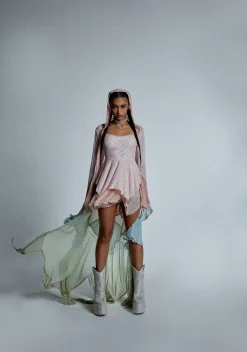 Club Exx Dresses*Sparkled Myths Handkerchief Dress - Pink