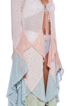 Club Exx Outerwear|Plus*Sparkled Myths Hooded Duster