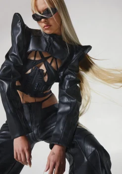 Namilia Outerwear*Spike Moto Bolero Jacket