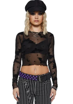 The Grave Girls Tops*Spirited Rebel Mesh Top