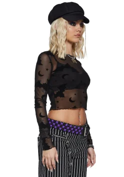 The Grave Girls Tops*Spirited Rebel Mesh Top