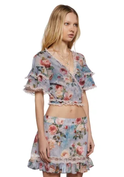 Current Mood Tops*Springtime Seductions Ruffled Blouse