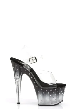 Pleaser Sandals*Stardust-708 Strap Sandals - Smoke