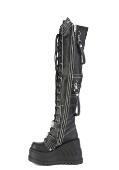 Demonia Boots|Platforms*Stomp-310 Thigh High Boots