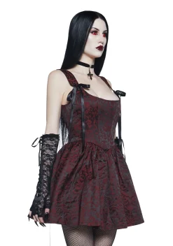 Widow Dresses|Mini Dresses*Sultry Sins Brocade Mini Dress - Red