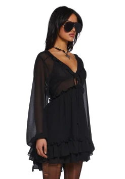 Current Mood Dresses|Plus*Sunset Chaser Babydoll Dress - Black
