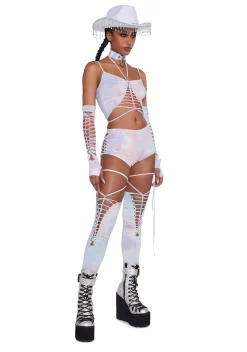 Club Exx Matching Sets*Sunset Trippy Top And Gloves Set - Pink