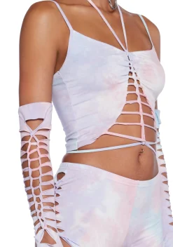 Club Exx Matching Sets*Sunset Trippy Top And Gloves Set - Pink