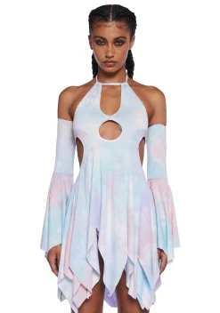 Club Exx Dresses*Surreal Mirage Handkerchief Dress - Pink/Purple