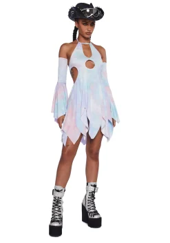 Club Exx Dresses*Surreal Mirage Handkerchief Dress - Pink/Purple