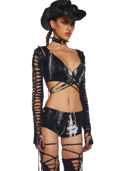 Club Exx Tops*Surreal Mirage Wrap Top