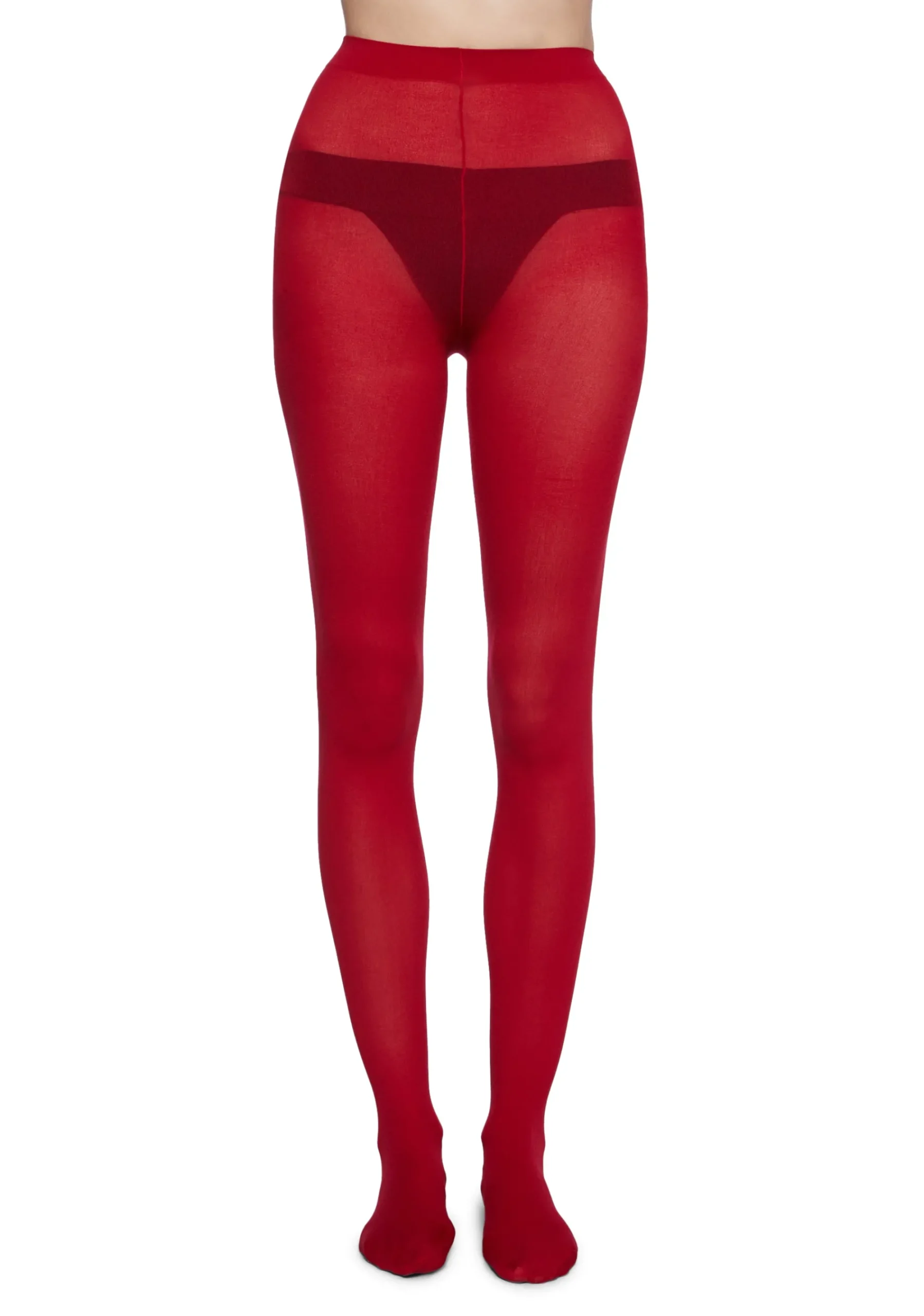 x_Leg Avenue Socks & Tights*Sweeten The Deal Opaque Tights - Red