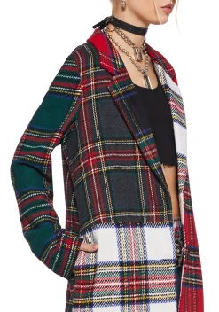 Current Mood Outerwear*Taste Of Fury Plaid Coat