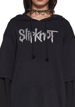 Dolls Kill x Slipknot Sweatshirts & Hoodies|Tops*Tattered & Torn Knit Hoodie