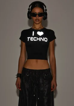 Club Exx Tops*Techno Love Baby Tee