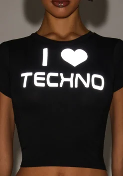 Club Exx Tops*Techno Love Baby Tee