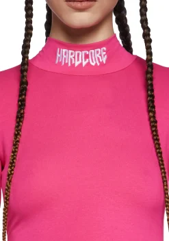 Club Exx Tops|Plus*Techno Snob Mock Neck Top - Pink