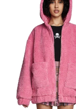 Current Mood Outerwear|Plus*Teenage Kicks Hooded Sherpa Jacket