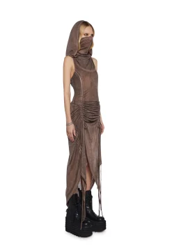 DARKER WAVS Dresses*Tempo Ruched Harness Dress - Brown