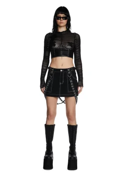 Current Mood Tops*The Mosh Pit Mesh Crop Top