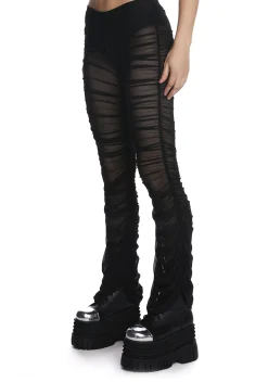 Current Mood Bottoms*The Mosh Pit Mesh Flared Leggings