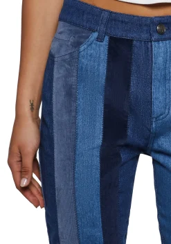 Current Mood Bottoms|Pants*The Peace Train Flare Pants - Blue