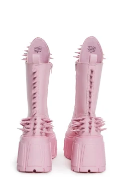 Club Exx Boots*The Problem Child Combat Boots - Pink