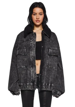 Current Mood Outerwear|Plus*Total Destruction Bomber Jacket