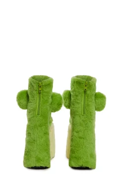 dELiA*s by Dolls Kill Boots|Platforms*Total Wildlife Platform Booties - Green