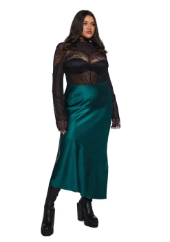 Widow Bottoms|Skirts*Tragically Divine Satin Midi Skirt