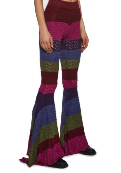 Current Mood Bottoms|Pants*Trippy Fads Crochet Pants - Striped