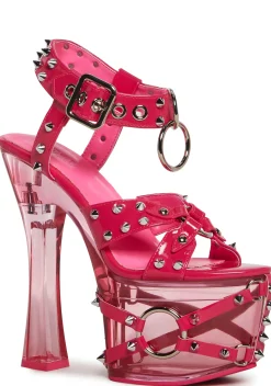Widow Platforms|Heels*Twisted Darkness Platform Heels - Pink